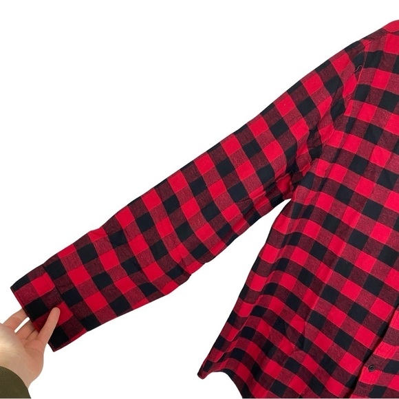 Bob Marley One Love Flannel Shirt Mens XL Shacket Buffalo Plaid Red Black Unisex - Picture 5 of 13